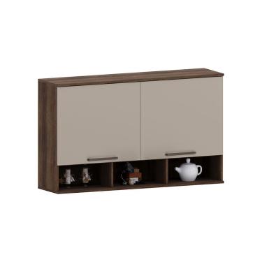 Imagem de Armário Aéreo 120cm 2 Portas com Nicho Inferior Luna Luciane Móveis