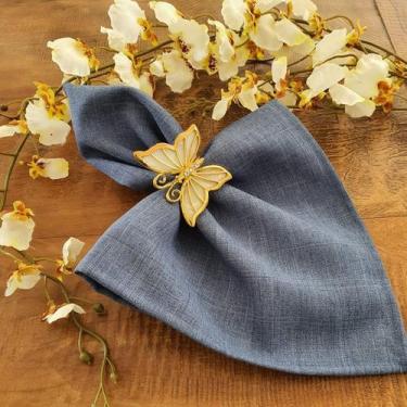 Imagem de Kit 10 Anéis Porta Guardanapo Argola Prendedor Mesa Posta Borboleta Do