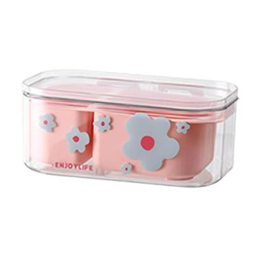 Imagem de ＫＬＫＣＭＳ Cesta de drenagem, tigela de lavagem de frutas, escorredor de legumes com tampa, multifuncional com alça, cesta de lavagem de frutas e legumes, Rosa