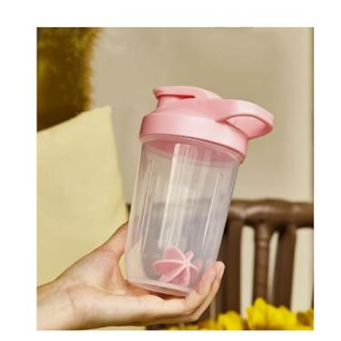Imagem de CHNLML Coqueteleira de proteína de 400 ml com bola coqueteleira para shake de proteína, coqueteleira com bola de mistura, à prova de vazamento, livre de BPA, para academia, treino, misturador de suco