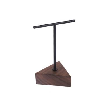 Imagem de Suporte de joias simples preto metal T-pole brincos de armazenamento de joias ornamentos tiro criativo joias expositor organizador de joias (marrom, pequeno)