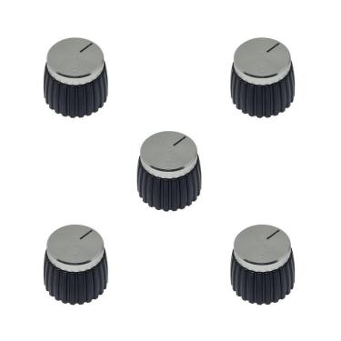 Imagem de Kit 5 Knob Amplificador Estilo Marshall Prateado Silver