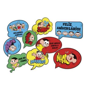 Imagem de Kit Plaquinhas Divertidas Festa Turma da Mônica - 09 unidades - Festco