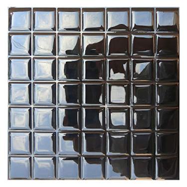 Imagem de Pastilha Adesiva Resinada Preta Rejunte Preto Kit 4 Placas