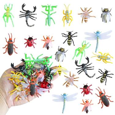 Imagem de Ephlyn 24Pcs Insects Cake Topper Decorations Bees Mantis Ants Ladybugs Reptiles Theme Cake Pick for Baby Shower Kids Birthday Spoof Party DIY Cake Decorations