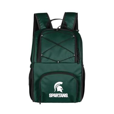 Imagem de Logo Brands NCAA Michigan State Spartans Mochila térmica flexível com 24 latas – Forro à prova de vazamento, parte superior e alças de ombro – Cooler portátil para portas traseiras, praia e eventos ao