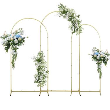 Imagem de Gawicpy Suporte de Fundo de Arco de Casamento, Suporte de Fundo de Arco de Metal Dourado para Chá de Bebê de Casamento, Aniversário, Aniversário, Decoração de Arco de Balão de Jardim de Formatura(Dour