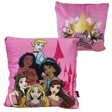 Imagem de Kit Cobertor Manta E Almofada Disney Princesas - Zona Criativa