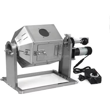 Imagem de Torradeira de grão de café de 3,8 l, máquina elétrica de torrefação de porcas com termômetro e barril de aço inoxidável, velocidade de 10-60 rpm/min e capacidade de 300-500g/lote, temperatura