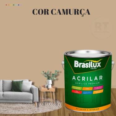 Imagem de Tinta De Parede Brasilux Acrilar Cor Marrom Fosca Lavável Antimofo Pre