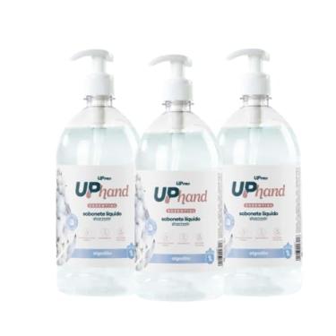 Imagem de Kit 3 Sabonetes Líquidos Glicerinados Algodão - Frascos de 1 Litro com Válvula Pump | Ideal para Mãos e Lavabos