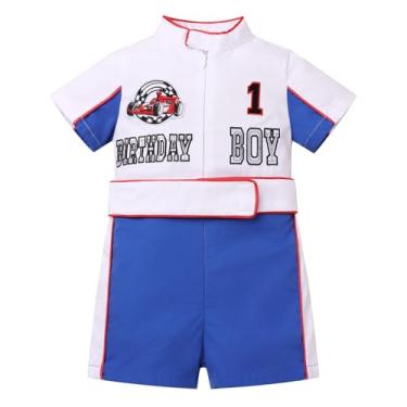 Imagem de IMEKIS Fantasia de motorista de carro de corrida para bebês: traje de primeiro aniversário rápido para meninos e meninas macacão 1T corrida primeiro bolo sessão de fotos infantil Halloween cosplay