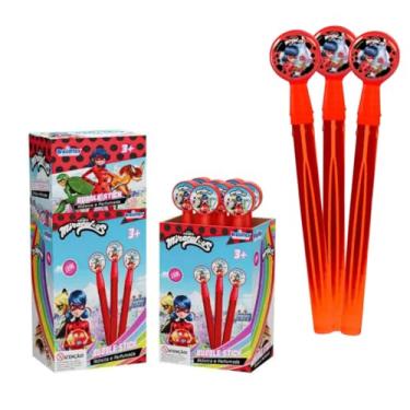 Imagem de Lança Bolha de Sabão Bubble Stick Personagens 130ml Bastão (Ladybug (3 Un))