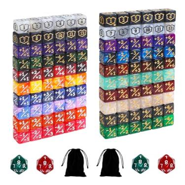Imagem de 124PCS 12mm MTG Dice Set with -1/+1 Life Counter & Shield & Spindown Dice for Magic The Gatering, Small MTG Counters Dice Plus 1 Buff Tokens, Compatible with CCG TCG Magic Card Gaming Accessories