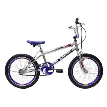 Imagem de Bicicleta Aro 20 Infantil Bike Bmx Cross Freestyle Cromada A Cromo/ Azul