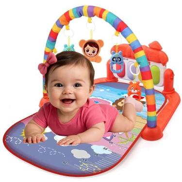 Imagem de Tapete Infantil Interativo Musical Bebe Piano Vermelho Praia - 99 Toys