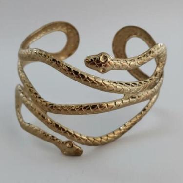 Imagem de Bracelete Cobra De Metal Dourado Espiral Luxo Egípcio Grego Teatro Fes