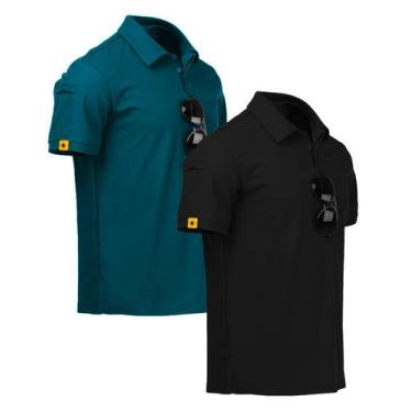 Imagem de Camisas polo masculinas ZITY, pacote com 2, manga curta para esportes 