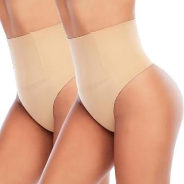 Imagem de Calcinha tanga Shapewear Tummy Control Body Shaper 3XL bege - Werena