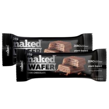 Imagem de Kit 2 Barra de Proteína Naked Wafer Sabor Dark Chocolate com 3,4g de P