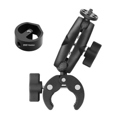 Imagem de Mini suporte Starlink, braçadeira ajustável para mini acessórios Starlink com adaptador de tripé versão 2025 rosca 1/4-20 compatível com novo adaptador de tubo (SPX-04176000-501) para trailers de