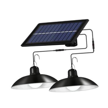 Imagem de Stgfyxgs Luminária pendente solar, lâmpada dupla, para estufa, garagem, loja, interior, Branco Quente