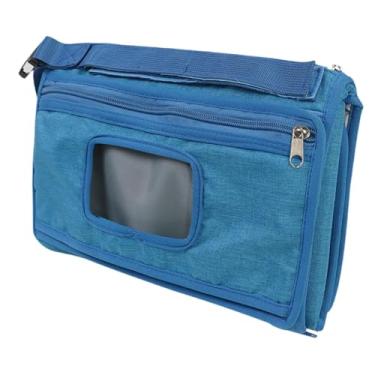 Imagem de Kokiya Trocador de fraldas dobrável com bolso para lenços umedecidos e acessórios à prova d'água, Azul