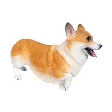 Imagem de Generic Cachorro Figura Brinquedo Corgi Figura Decorativa Brinquedos Educativos,Estatuetas de Animais Esculturas para Presente de Páscoa,Lembrancinhas de, Amarelo