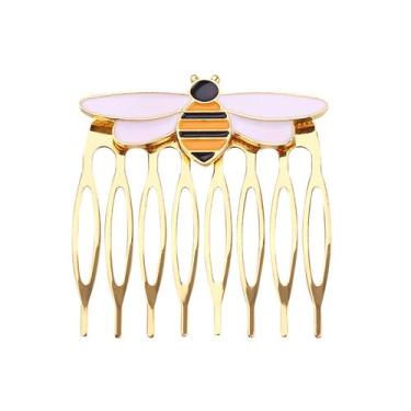 Imagem de Alfinetes de cabelo feminino pente de abelha, mulheres joaninha suprim