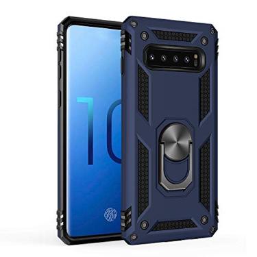 Imagem de SORAKA Capa para Samsung Galaxy S10 4G com suporte de anel capa protetora para Samsung Galaxy S10 4G capa traseira de policarbonato rígido com placa de metal para celular magnético suporte de carro