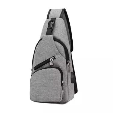 Imagem de Bolsa Mochila De Peito Tiracolo Pochete Bolsa Impermeável Transversal Masculina(cinza)
