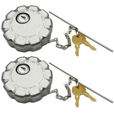 Imagem de JkorkM 2 tampas de tanque de combustível de caminhão 20770691, tampa de combustível de travamento de 7,6 cm adequada para modelos de caminhão pesado Volvo VN e VNL OEM S-23949 20511590 tampa do tanque