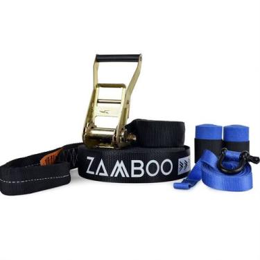 Imagem de Slackline Zamboo ActionLine 20m Preto Com Catraca Reforçada BackUp Pro