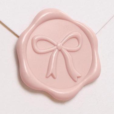 Imagem de Adesivo UNIQOOO 3D Bow Wax Seal Stickers 50 unidades Blush