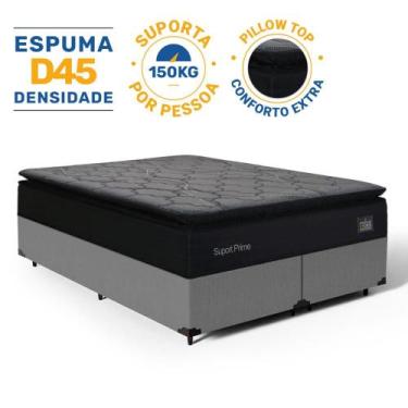 Imagem de Cama Box com Colchão de Espuma D45 Pillow Top Suport Prime Queen 158 c
