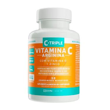 Imagem de Vitamina C 500 mg + Arginina 500 mg + Zinco 5 mg + Vitamina D 200 ui 30 Comprimidos - C-Triple - Imunidade e Antioxidante