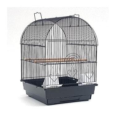 Imagem de Gaiola de pássaro, gaiola de ferro, papagaio, alimentador de plástico, bandeja de plástico, ninho de pássaro