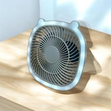 Imagem de Ventilador Portátil Retrátil 180° Silencioso de Mesa com 3 Velocidades – Uso Exclusivo na Tomada USB(Ventilador Quadrado Branco)