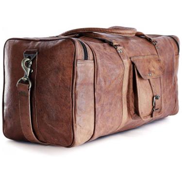 Imagem de Bolsa de Viagem Masculina s Clássica de Couro, KOMALS PASSION LEATHER, Marrom