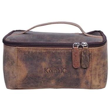 Imagem de Necessaire Masculina de Couro, KOMALC, Marrom