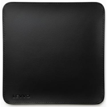 Imagem de Mousepad 20x20 Cm Couro Legítimo Costurado Antiderrapante Preto Marrom Café Havanna Premium (Preto)