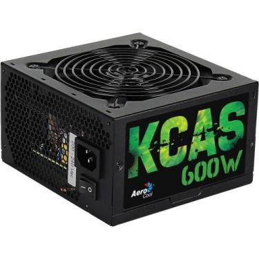 Imagem de Fonte Gamer ATX Aerocool KCAS 600W 80 Plus Bronze PFC Ativo Bivolt Sil