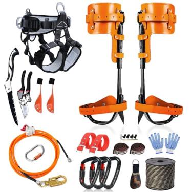 Imagem de Auckyeer Conjunto de equipamentos de escalada de árvores, pontas ajustáveis para escalada de árvores, ferramenta de escalada de árvores para trabalho em árvores
