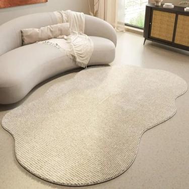 Imagem de Tapete grande para sala de estar, bege simples, espesso, para cabeceira de cama, para área de lazer e vestiário (50 x 80 cm (19 x 31 polegadas)/SY2962-YD-A)