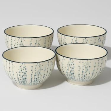 Imagem de Kit 04 Bowls Tigelas Cumbucas Cerâmica Botânico 700ml