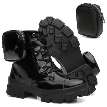 Imagem de Bota Coturno Feminino Tratorada Tendência Blogueiras Bolsos - Lorenzzo