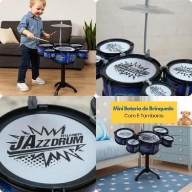 Imagem de Mini Bateria Musical Crianças Infantil Brinquedo Musica Brinquedo Ritm