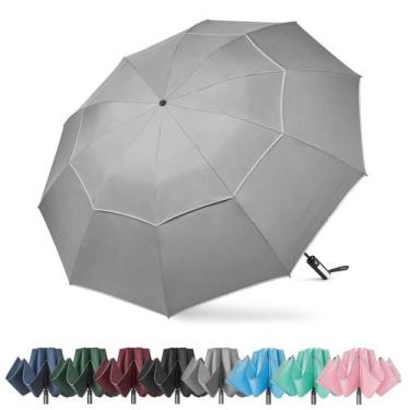 Imagem de Guarda-chuva G4Free à prova de vento invertido 157 cm cinza reflexivo