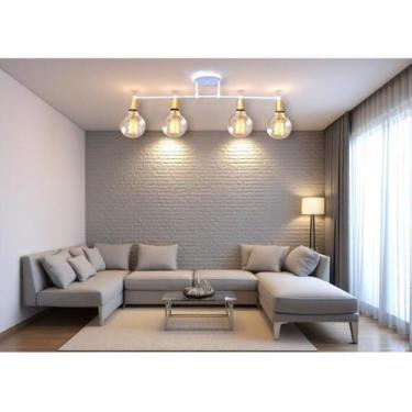 Imagem de Luminária de Teto Trilho Spot 4 Lâmpadas Moderno Industrial Articulada