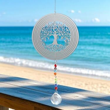 Imagem de Apanhador de sol de cristal para janelas – Apanhadores de sol com prismas árvore oca redonda enfeite para pendurar no Natal, casamento, jardim, decoração de casa, presente